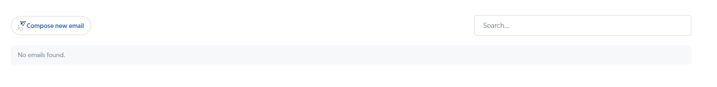 Mail page showing Compose button, search box, and email history