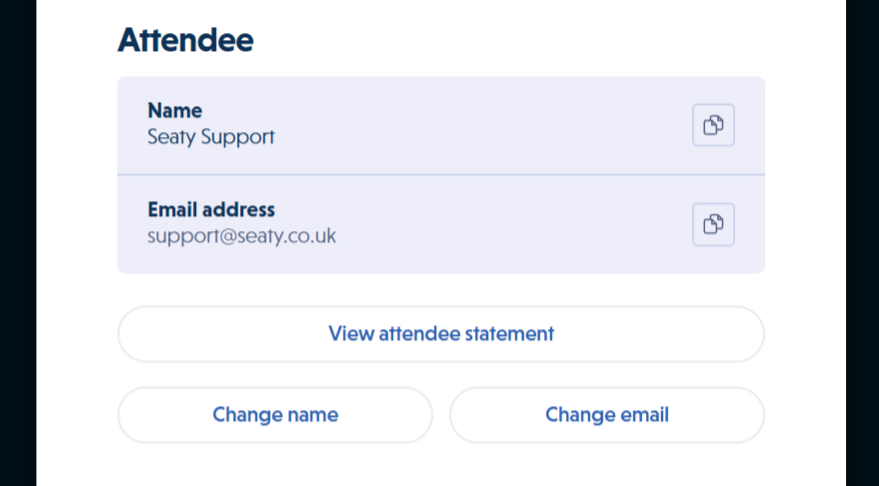 Order view showing ticket actions and cancel/refund button